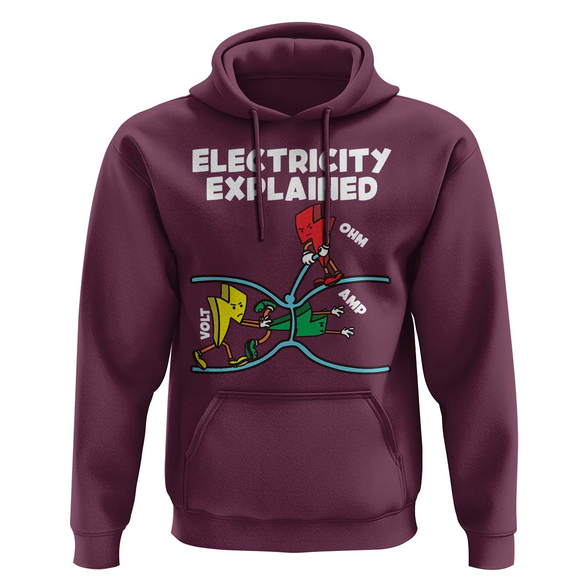 Funny Electricity Hoodie Ohm's Law Electricity Explained - Wonder Print Shop