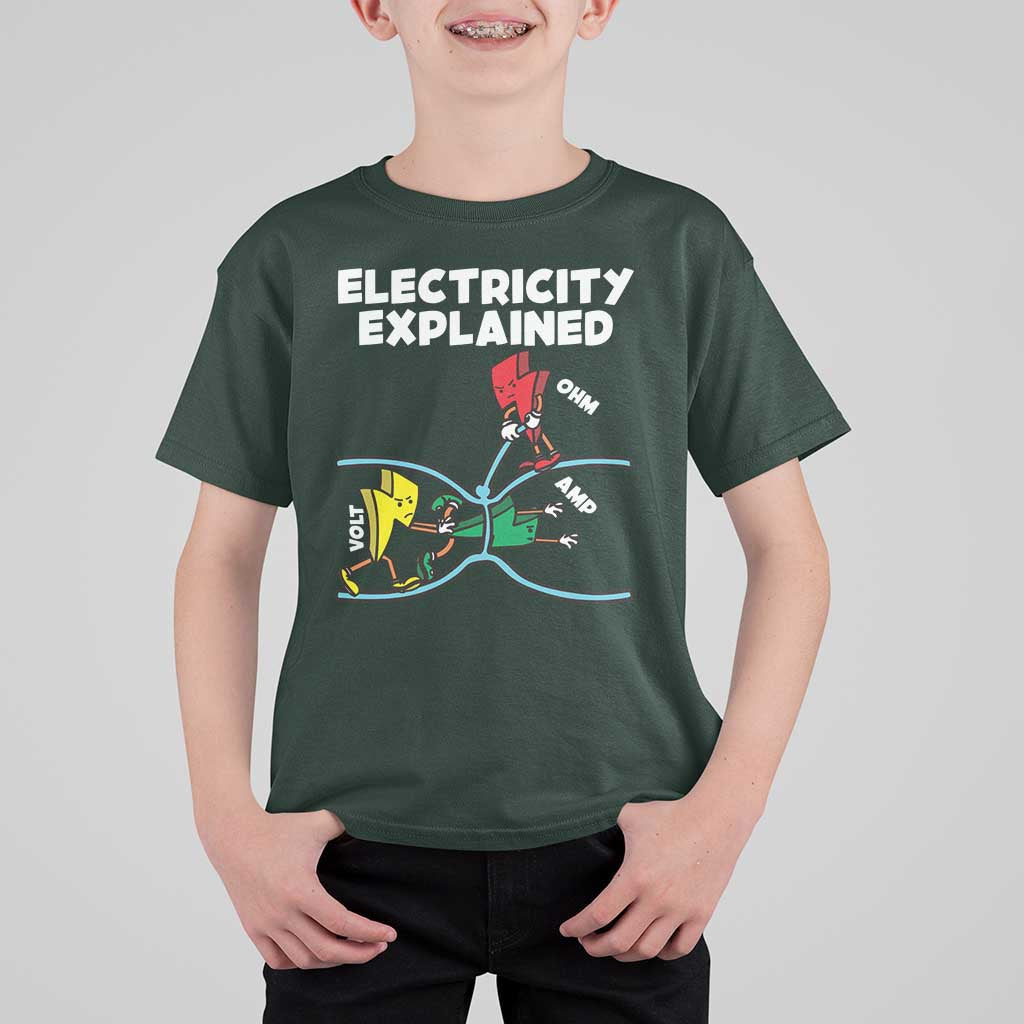 Funny Electricity T Shirt For Kid Ohm's Law Electricity Explained - Wonder Print Shop