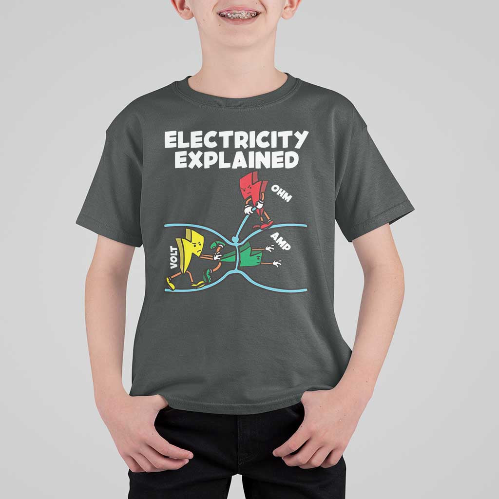 Funny Electricity T Shirt For Kid Ohm's Law Electricity Explained - Wonder Print Shop