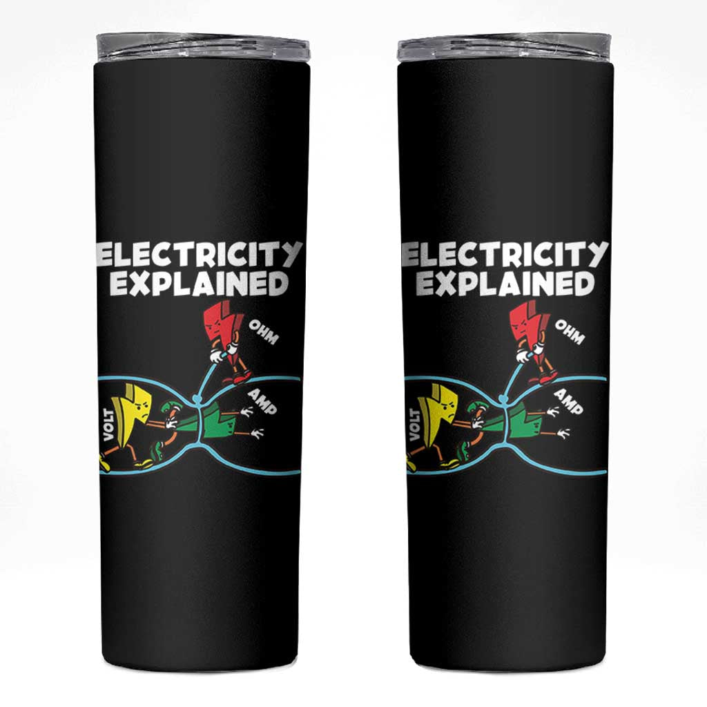 Funny Electricity Skinny Tumbler Ohm's Law Electricity Explained - Wonder Print Shop