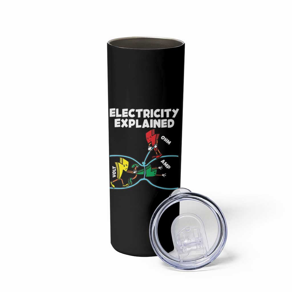 Funny Electricity Skinny Tumbler Ohm's Law Electricity Explained - Wonder Print Shop