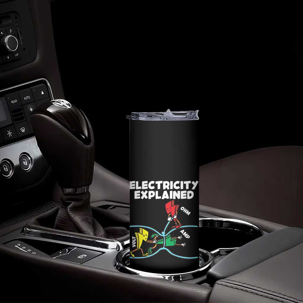 Funny Electricity Skinny Tumbler Ohm's Law Electricity Explained - Wonder Print Shop