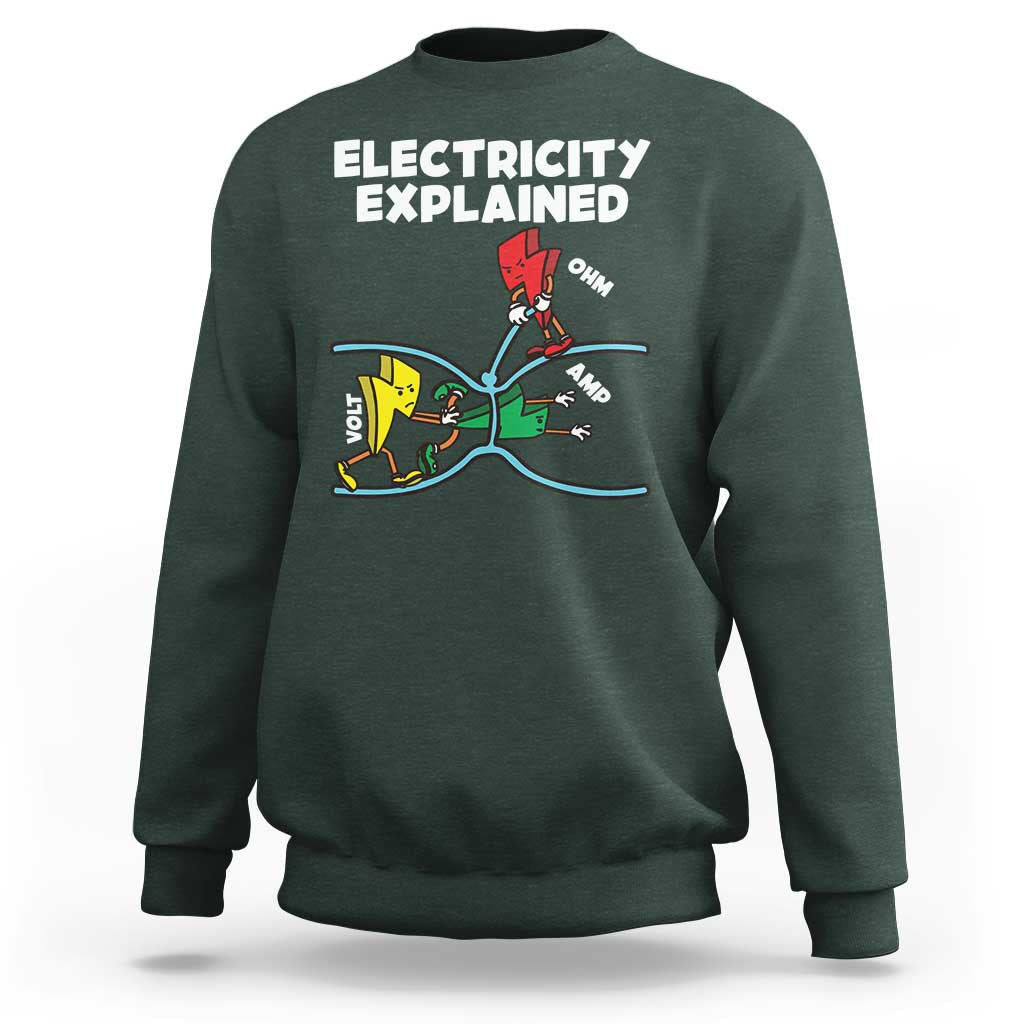 Funny Electricity Sweatshirt Ohm's Law Electricity Explained - Wonder Print Shop