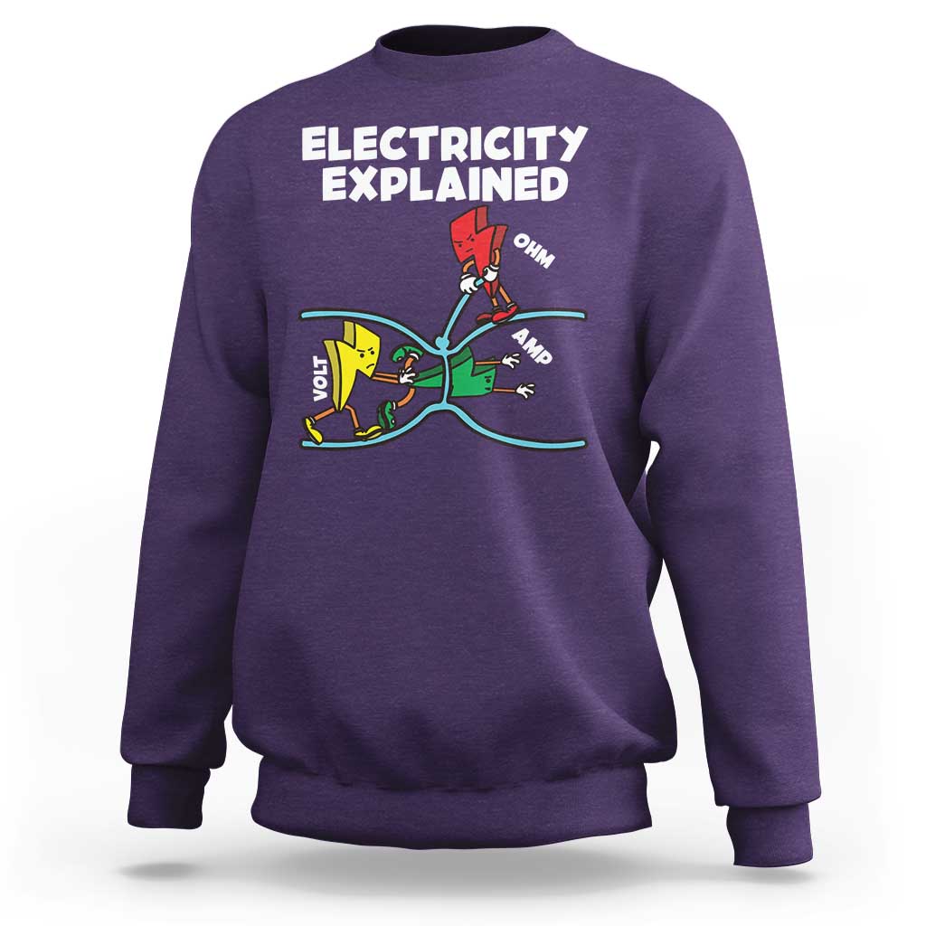 Funny Electricity Sweatshirt Ohm's Law Electricity Explained - Wonder Print Shop