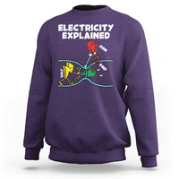 Funny Electricity Sweatshirt Ohm's Law Electricity Explained - Wonder Print Shop