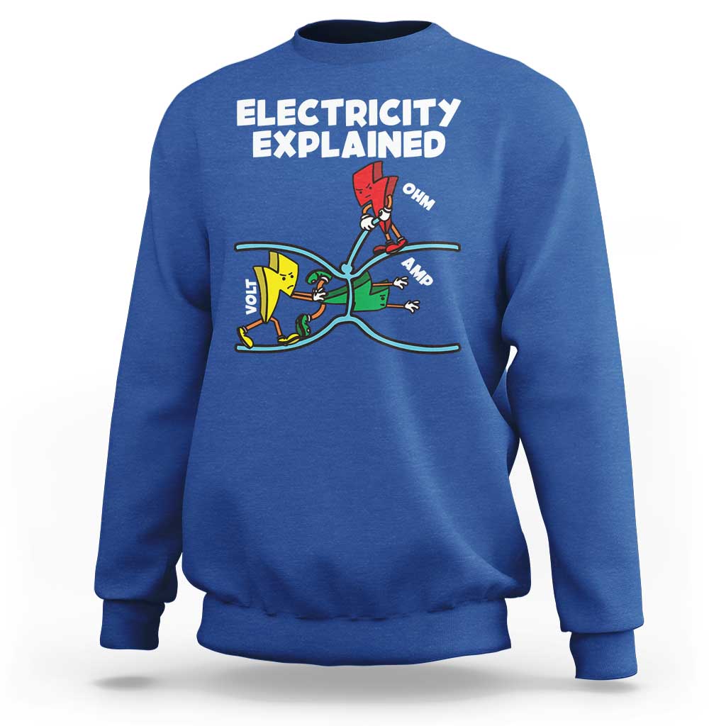 Funny Electricity Sweatshirt Ohm's Law Electricity Explained - Wonder Print Shop