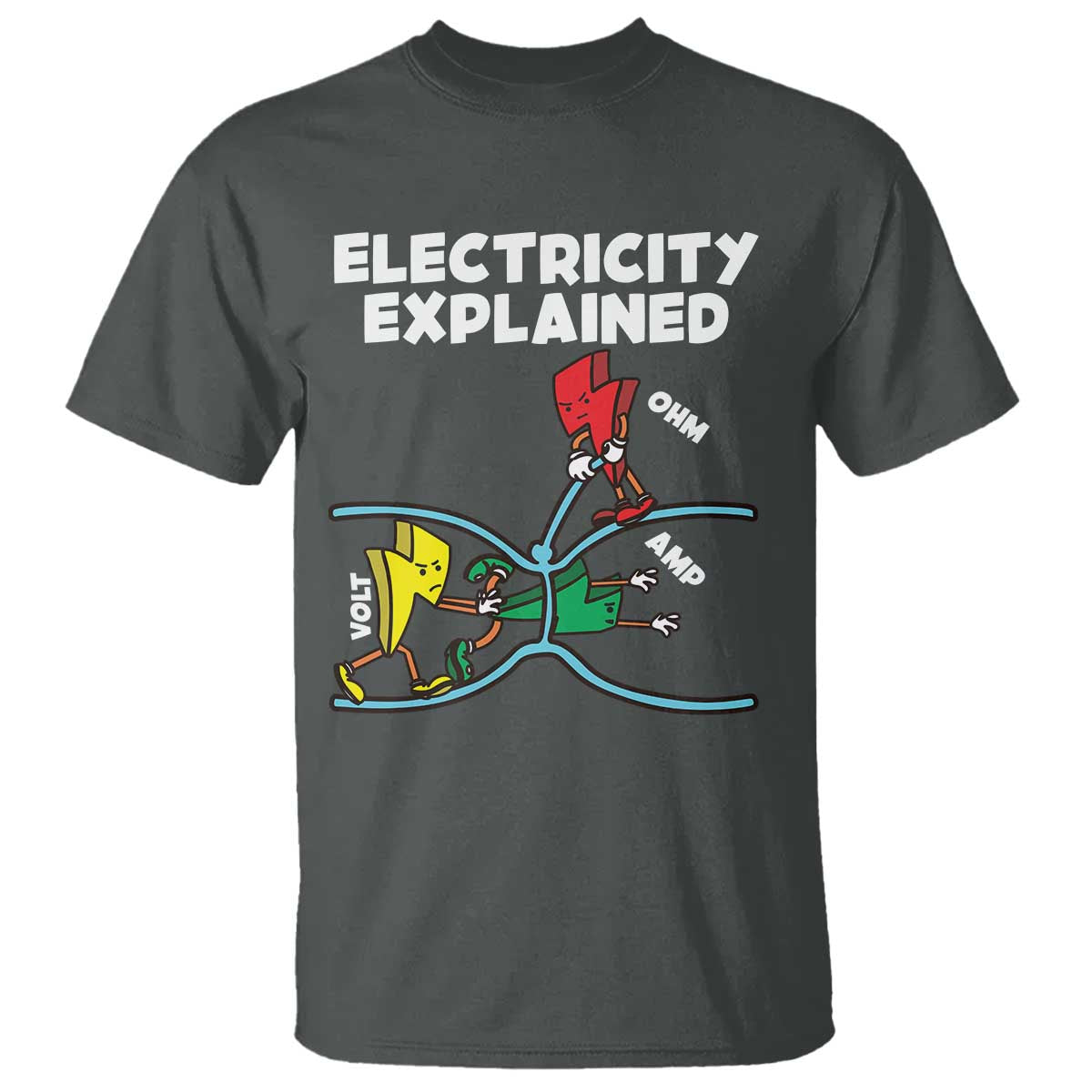 Funny Electricity T Shirt Ohm's Law Electricity Explained - Wonder Print Shop