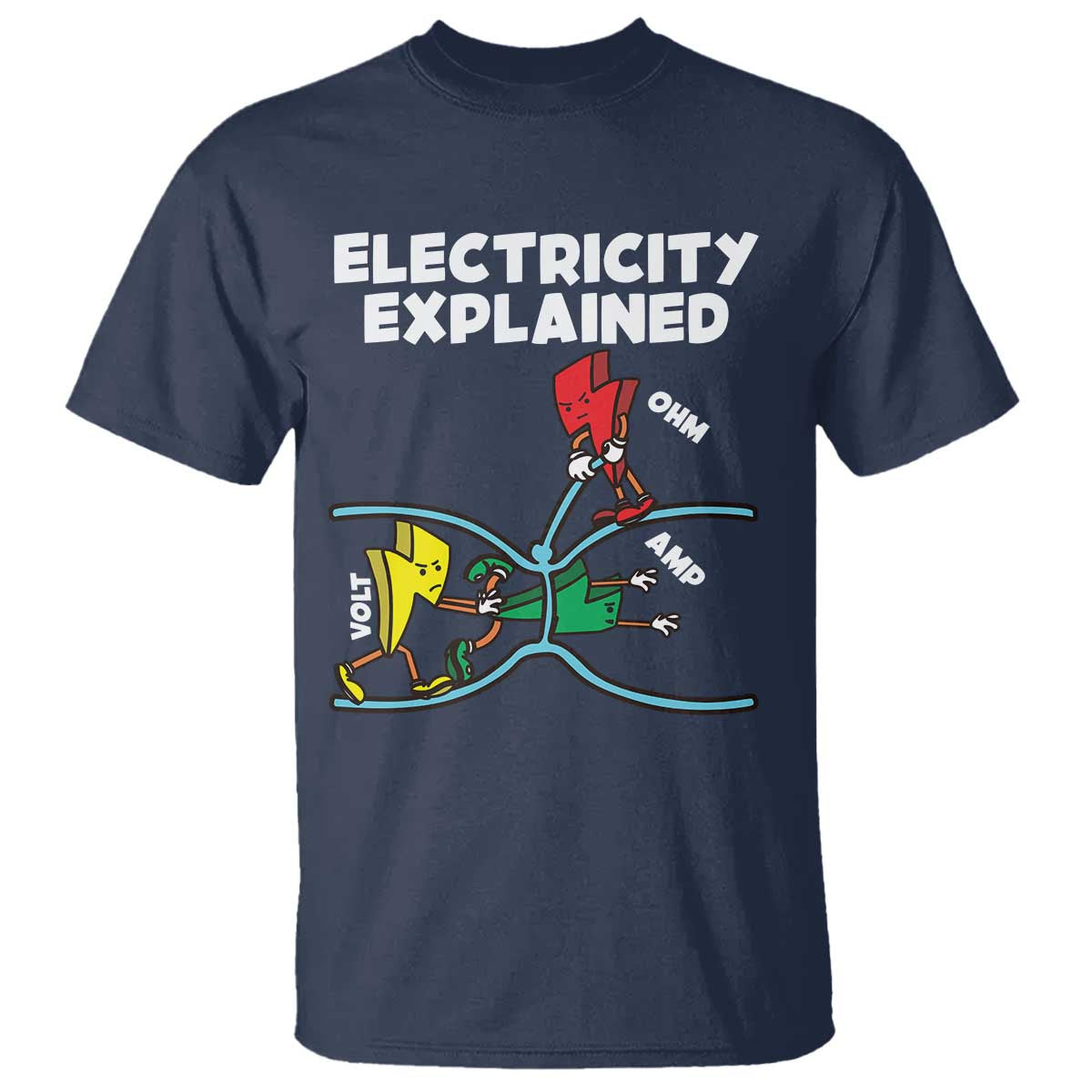 Funny Electricity T Shirt Ohm's Law Electricity Explained - Wonder Print Shop