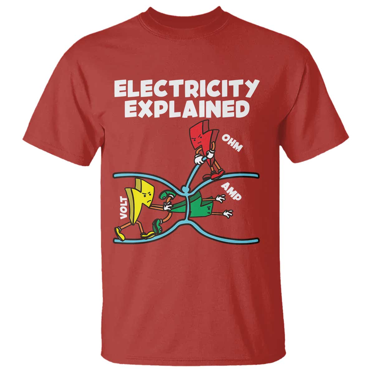 Funny Electricity T Shirt Ohm's Law Electricity Explained - Wonder Print Shop