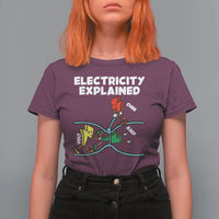Funny Electricity T Shirt For Women Ohm's Law Electricity Explained - Wonder Print Shop