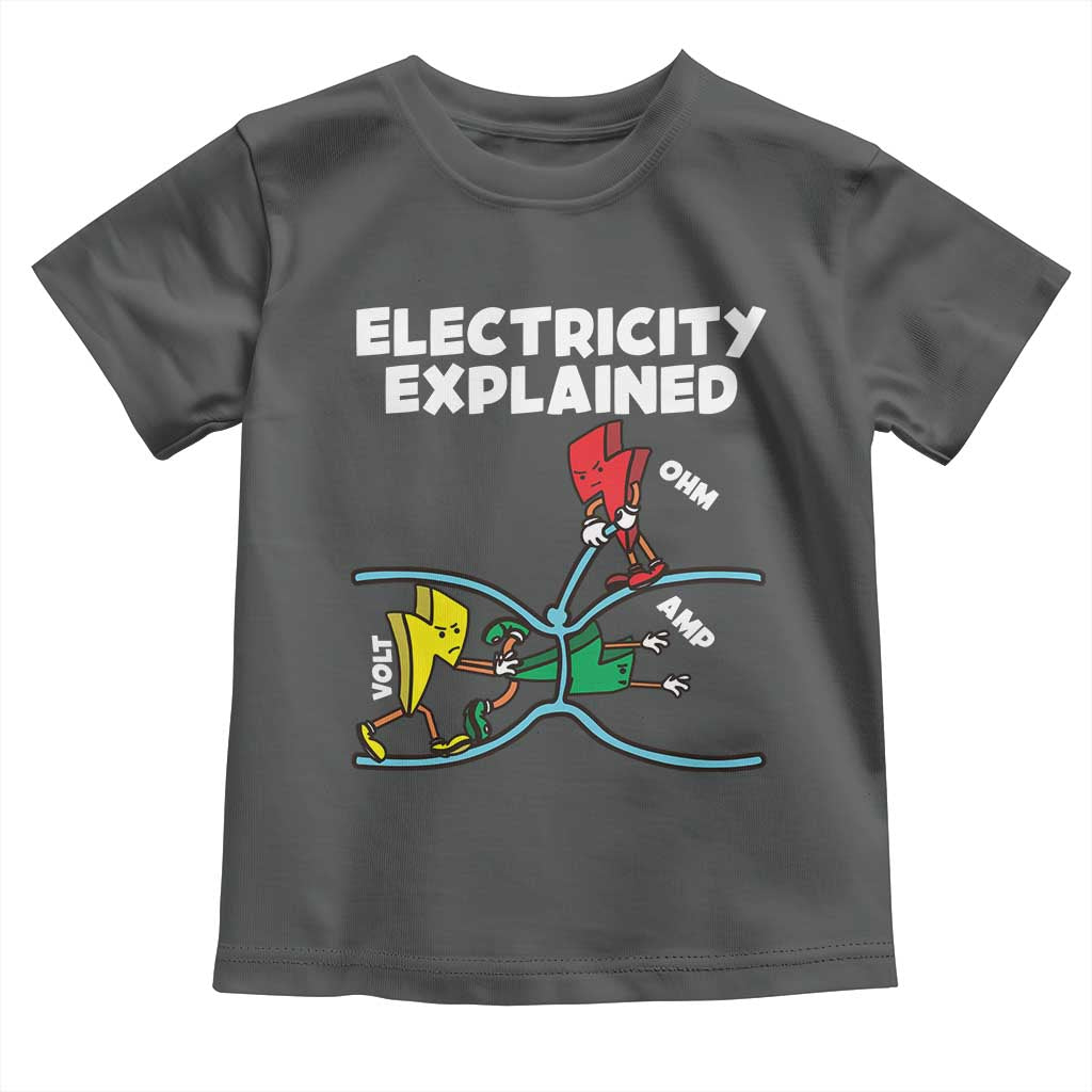 Funny Electricity Toddler T Shirt Ohm's Law Electricity Explained - Wonder Print Shop