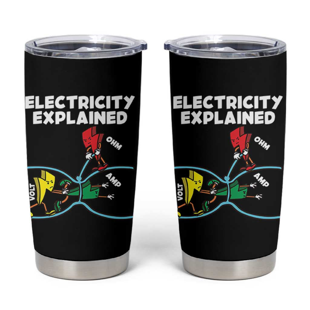 Funny Electricity Tumbler Cup Ohm's Law Electricity Explained - Wonder Print Shop