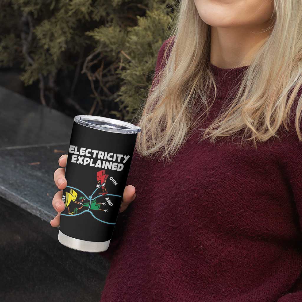 Funny Electricity Tumbler Cup Ohm's Law Electricity Explained - Wonder Print Shop