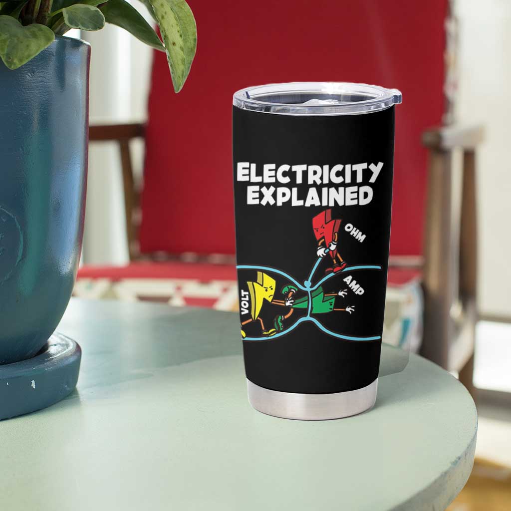 Funny Electricity Tumbler Cup Ohm's Law Electricity Explained - Wonder Print Shop