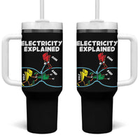 Funny Electricity Tumbler With Handle Ohm's Law Electricity Explained - Wonder Print Shop