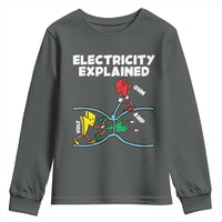 Funny Electricity Youth Sweatshirt Ohm's Law Electricity Explained - Wonder Print Shop
