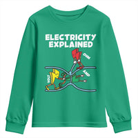 Funny Electricity Youth Sweatshirt Ohm's Law Electricity Explained - Wonder Print Shop