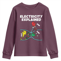 Funny Electricity Youth Sweatshirt Ohm's Law Electricity Explained - Wonder Print Shop