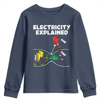 Funny Electricity Youth Sweatshirt Ohm's Law Electricity Explained - Wonder Print Shop