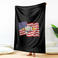 Electrician American Flag Throw Blanket Patriotic Electrical Worker - Wonder Print Shop
