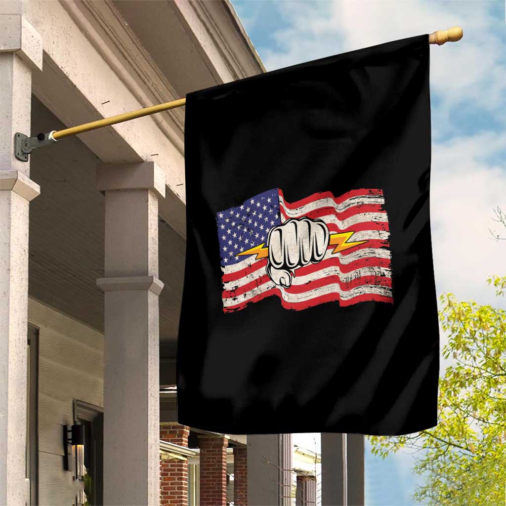 Electrician American Flag Garden Flag Patriotic Electrical Worker - Wonder Print Shop