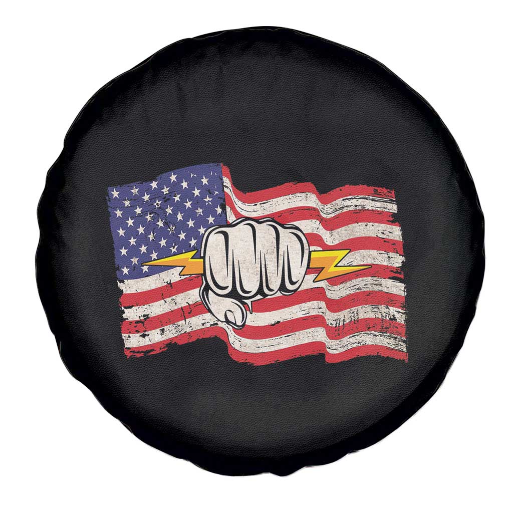 Electrician American Flag Spare Tire Cover Patriotic Electrical Worker - Wonder Print Shop