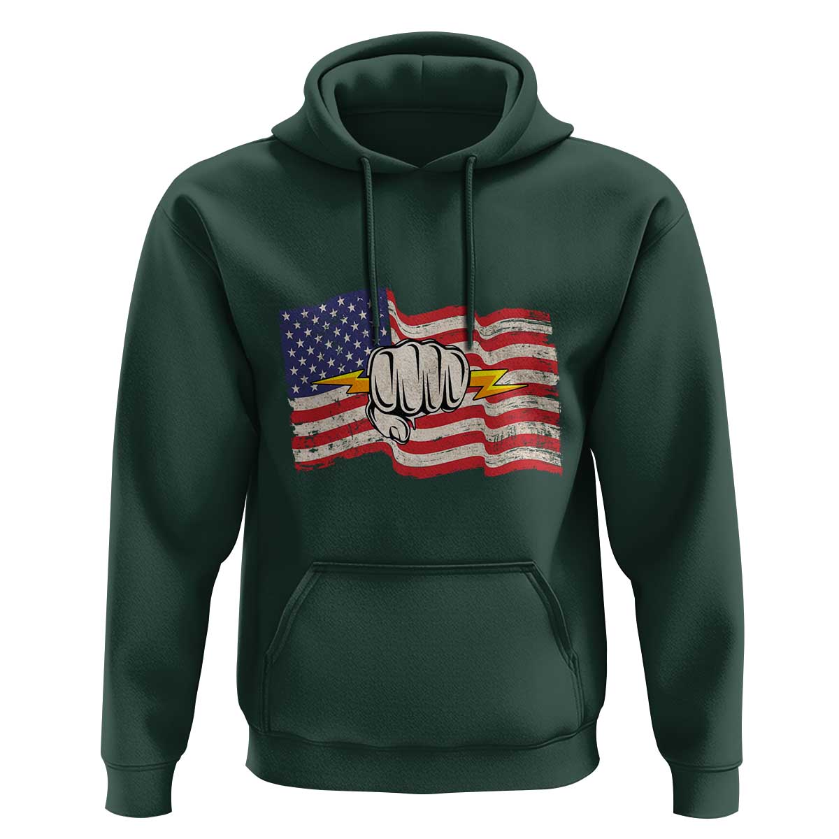 Electrician American Flag Hoodie Patriotic Electrical Worker - Wonder Print Shop