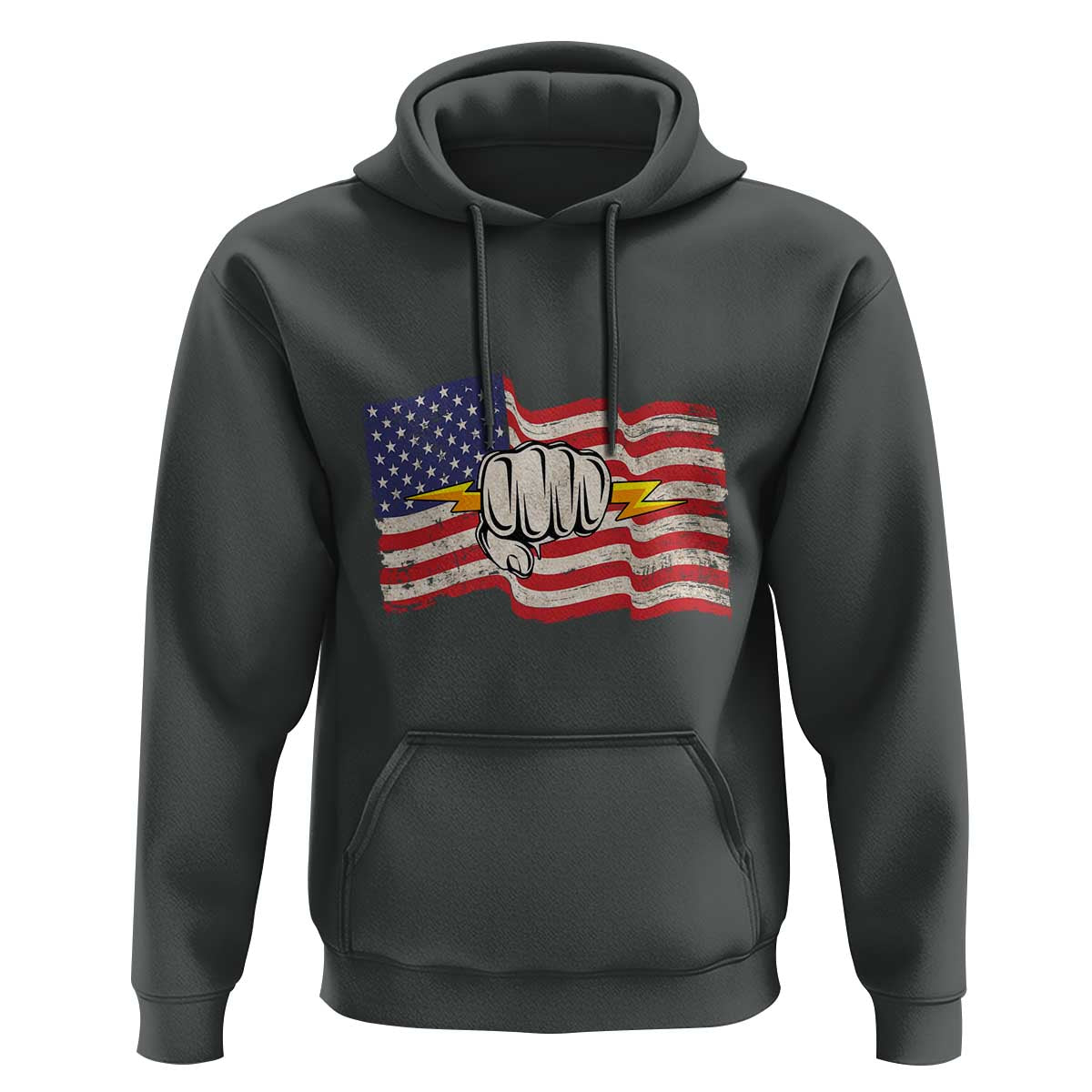 Electrician American Flag Hoodie Patriotic Electrical Worker - Wonder Print Shop