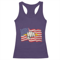 Electrician American Flag Racerback Tank Top Patriotic Electrical Worker - Wonder Print Shop