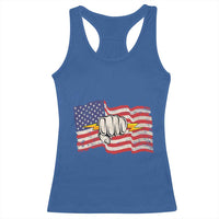 Electrician American Flag Racerback Tank Top Patriotic Electrical Worker - Wonder Print Shop