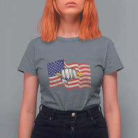 Electrician American Flag T Shirt For Women Patriotic Electrical Worker - Wonder Print Shop