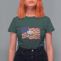 Electrician American Flag T Shirt For Women Patriotic Electrical Worker - Wonder Print Shop