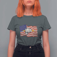 Electrician American Flag T Shirt For Women Patriotic Electrical Worker - Wonder Print Shop