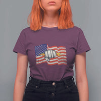 Electrician American Flag T Shirt For Women Patriotic Electrical Worker - Wonder Print Shop