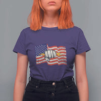 Electrician American Flag T Shirt For Women Patriotic Electrical Worker - Wonder Print Shop