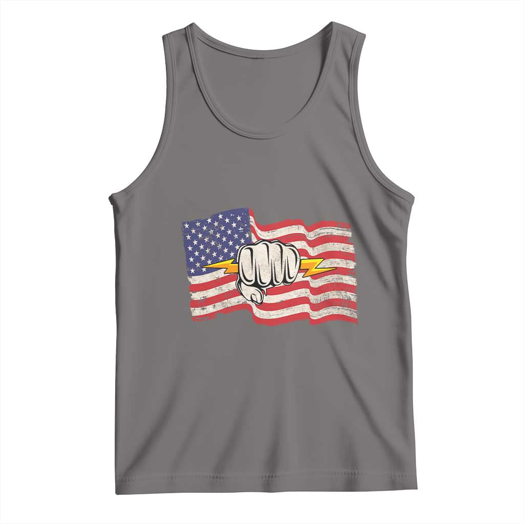 Electrician American Flag Tank Top Patriotic Electrical Worker - Wonder Print Shop
