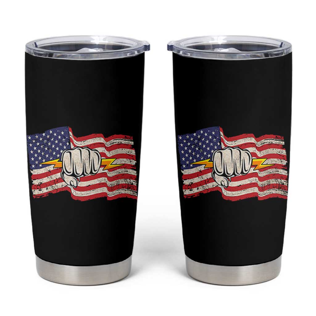 Electrician American Flag Tumbler Cup Patriotic Electrical Worker