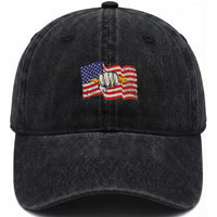 Electrician American Flag Washed Cotton Baseball Cap Patriotic Electrical Worker