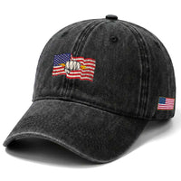 Electrician American Flag Washed Cotton Baseball Cap Patriotic Electrical Worker