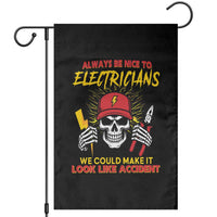 Funny Electrician Skull Garden Flag Electrical Engineer Electricity Lineman - Wonder Print Shop