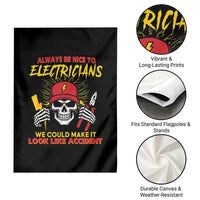 Funny Electrician Skull Garden Flag Electrical Engineer Electricity Lineman - Wonder Print Shop