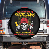 Funny Electrician Skull Spare Tire Cover Electrical Engineer Electricity Lineman - Wonder Print Shop