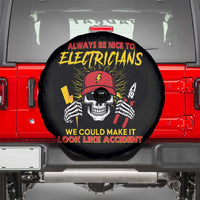 Funny Electrician Skull Spare Tire Cover Electrical Engineer Electricity Lineman - Wonder Print Shop
