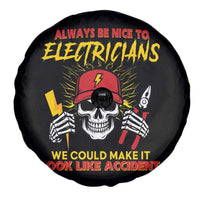 Funny Electrician Skull Spare Tire Cover Electrical Engineer Electricity Lineman - Wonder Print Shop