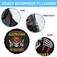 Funny Electrician Skull Spare Tire Cover Electrical Engineer Electricity Lineman - Wonder Print Shop