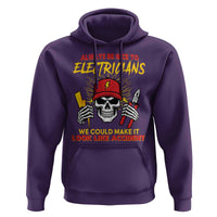 Funny Electrician Skull Hoodie Electrical Engineer Electricity Lineman - Wonder Print Shop