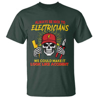 Funny Electrician Skull T Shirt Electrical Engineer Electricity Lineman - Wonder Print Shop
