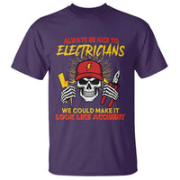 Funny Electrician Skull T Shirt Electrical Engineer Electricity Lineman - Wonder Print Shop