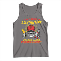 Funny Electrician Skull Tank Top Electrical Engineer Electricity Lineman - Wonder Print Shop