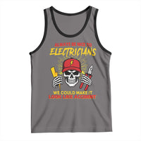 Funny Electrician Skull Tank Top Electrical Engineer Electricity Lineman - Wonder Print Shop